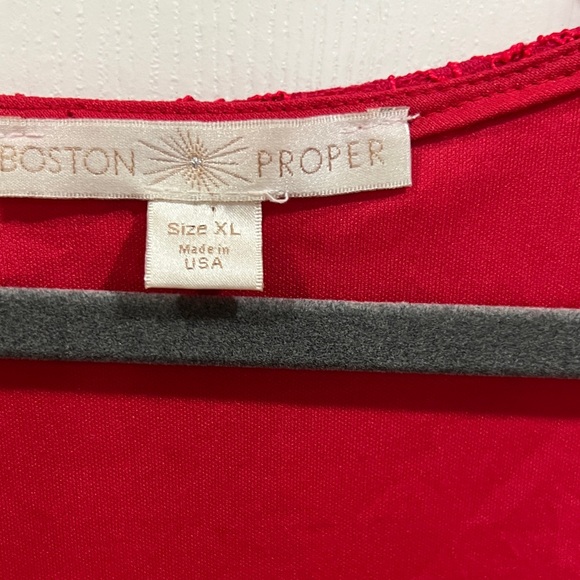 Boston Proper Red Lace Top size XL - Picture 5 of 9
